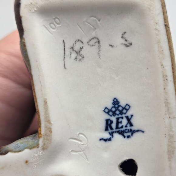 Vintage Hummelwerk Rex Valencia Spain Figurine Boy Cobalt Blue Leaning Porcelain - Picture 9 of 12